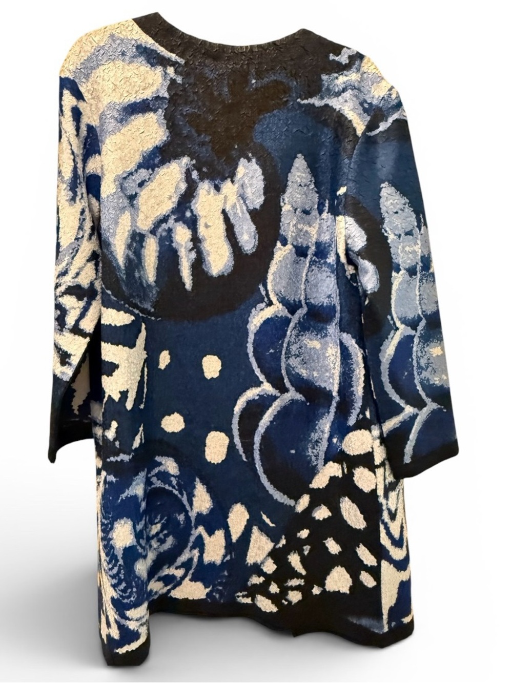 Blue and White Travelers Abstract Open Jacket size 2 (large or 12-14) - Picture 3 of 8